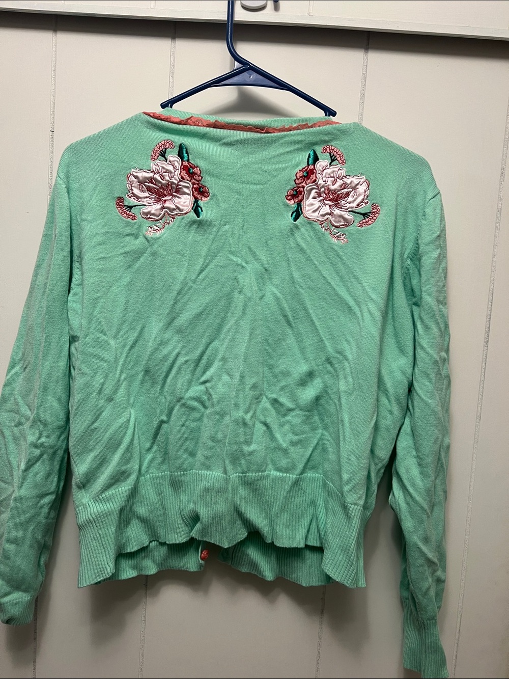 Voodoo vixen Womens Mint Green Embroidered Cardigan Jacket medium - Picture 5 of 5